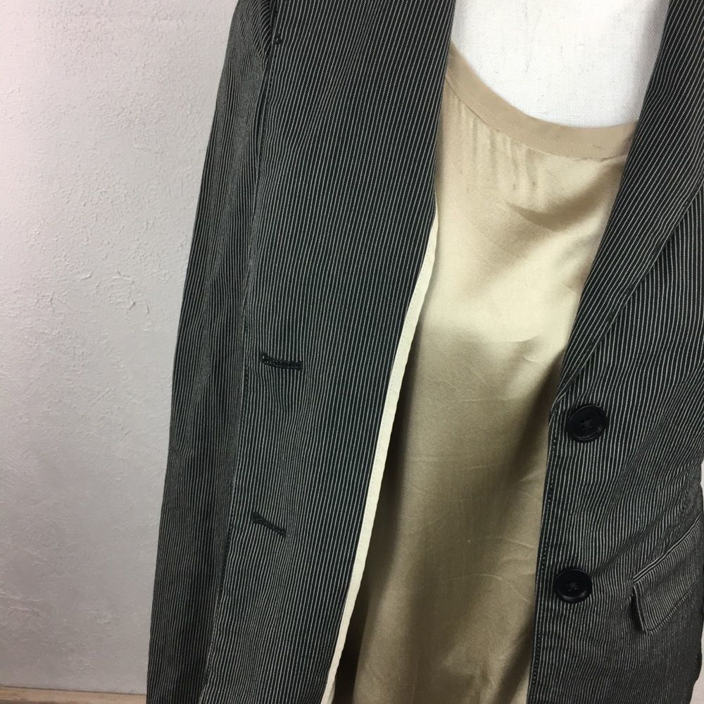 Gap Pinstriped Jacket Button Down Sz 4 Cotton - image 7